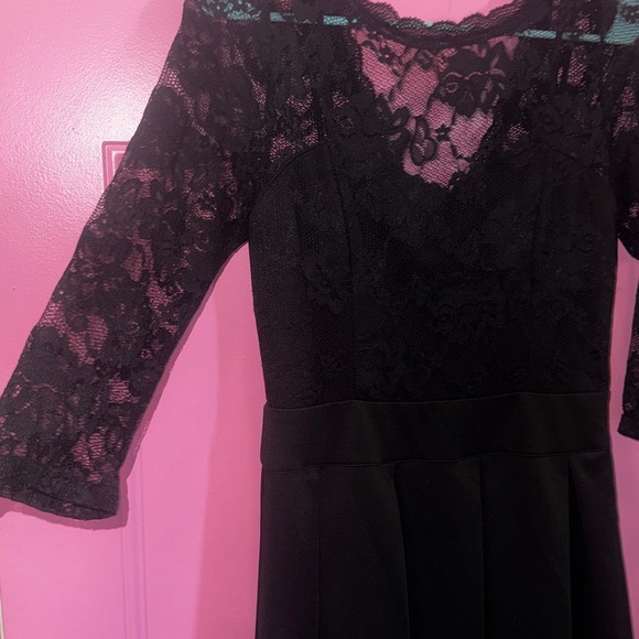 Miusol Elegant Black Lace‎ Long Sleeve 3/4 Dress - Picture 2 of 7